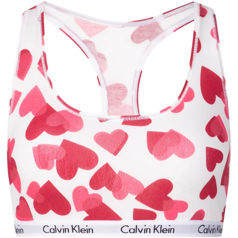 CALVIN KLEIN Bra Women's White Peach Heart Color