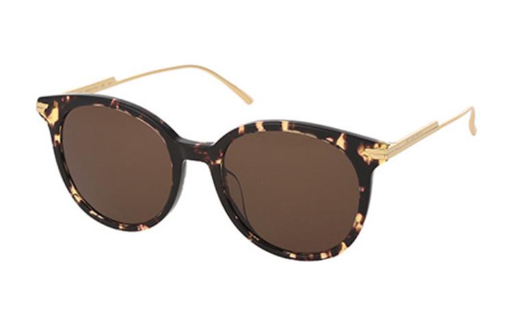 Bottega Veneta Plastic Irregular Shape Sunglasses Men's Tortoiseshell