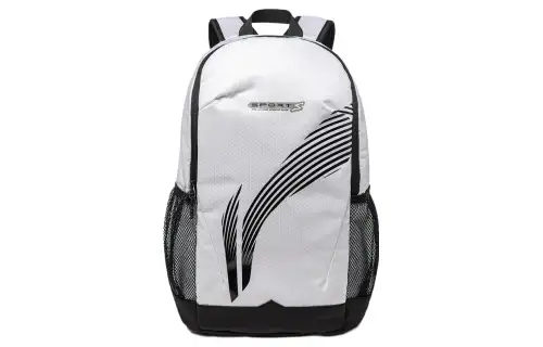 Li Ning Fitness Series Polyester Students Backpack Unisex White