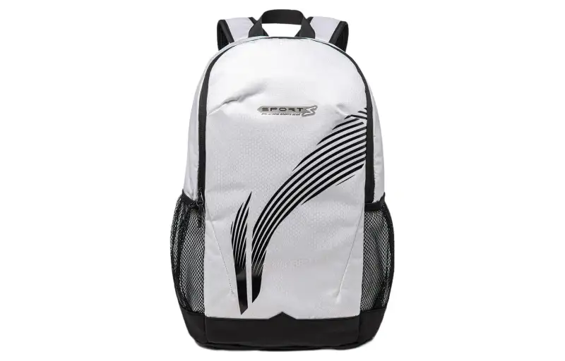 Li Ning Fitness Series Polyester Students Backpack Unisex White