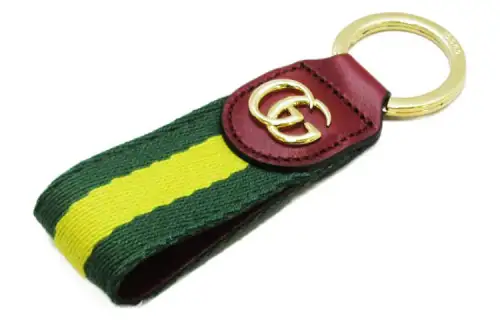 GUCCI Ophidia Canvas Keychains Unisex Green