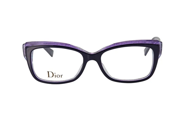 DIOR Acetate Square Eyeglass Frames Unisex Purple