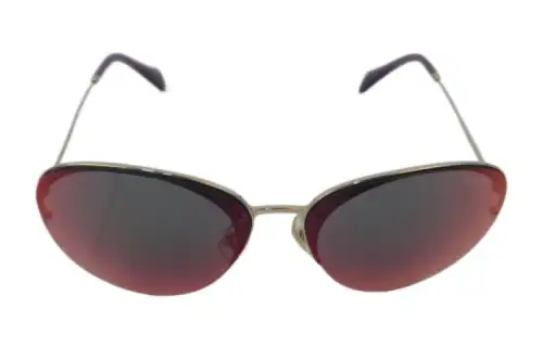 MIU MIU Metal Irregular Shape Sunglasses Women's Gold