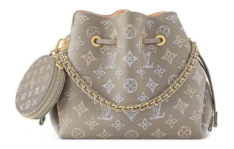 LOUIS VUITTON Bella Cow Leather Moonlight Goddess Bucket Bag, Crossbody Bag, Shoulder Bag Regular Women's Gray Green