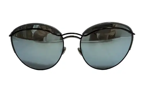 DIOR Metal Irregular Shape Sunglasses Unisex Black