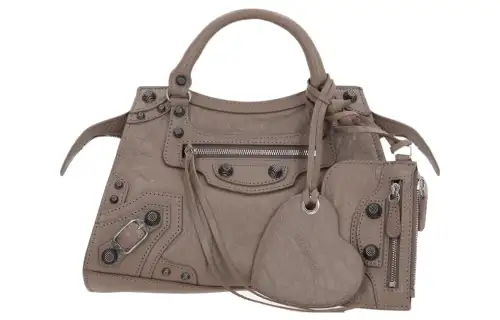 Balenciaga Lambskin Shoulder Bag, Crossbody Bag, Handbag Extra Small Women's Deep Mink Gray
