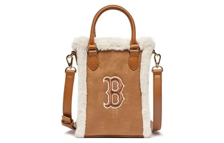 MLB Suede Crossbody Bag Handbag Regular Women's Camel