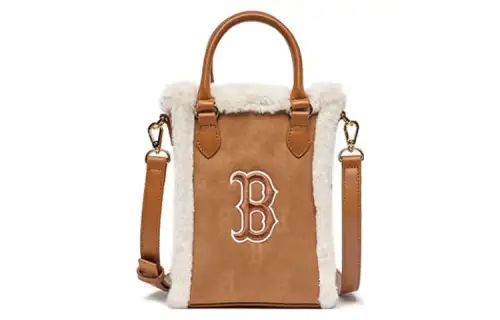 MLB Suede Crossbody Bag Handbag Regular Women's Camel