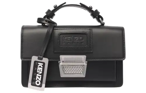 KENZO Cow Leather Shoulder Bag, Crossbody Bag Mini Women's Black