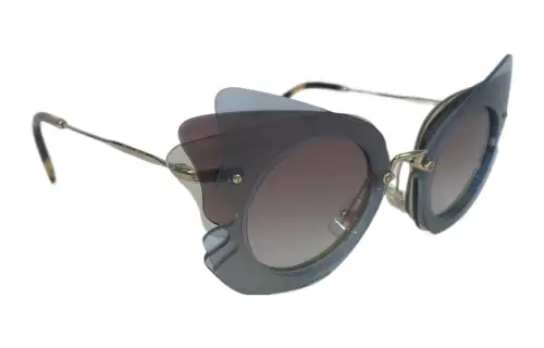 MIU MIU Metal Irregular Shape Sunglasses Women's Gold