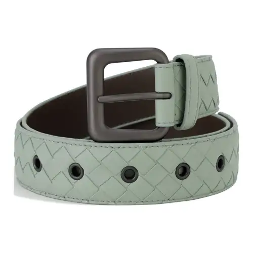 Bottega Veneta Cow Leather Belts Women's Light Green Width 4cm