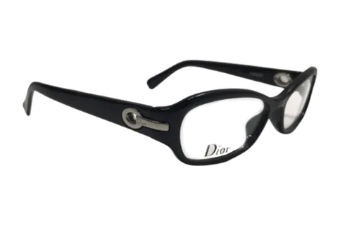 DIOR Plastic Irregular Shape Eyeglass Frames Unisex Black