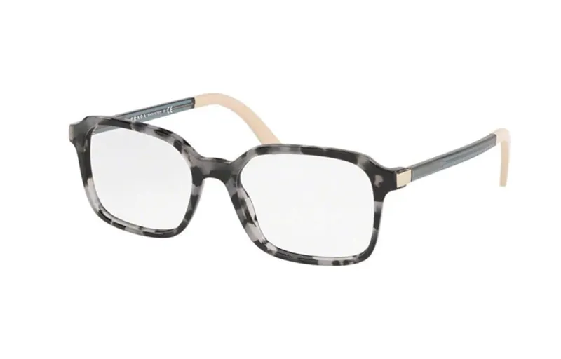PRADA Acetate Square Eyeglass Frames Unisex Tortoiseshell