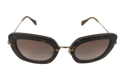 MIU MIU Acetate Irregular Shape Sunglasses Women's Brown