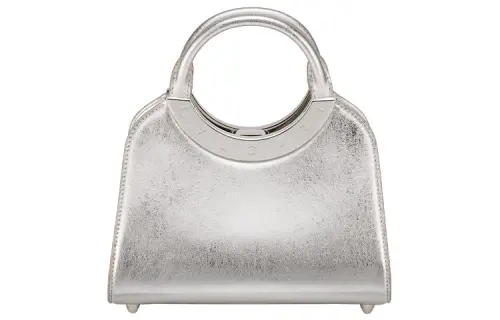 BVLGARI Calfskin Shoulder Bag, Crossbody Bag, Handbag Small Women's Silver