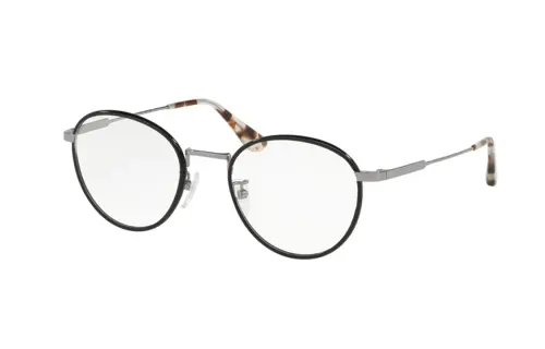 PRADA Titanium Irregular Shape Eyeglass Frames Unisex Black