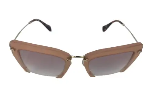 MIU MIU Acetate Irregular Shape Sunglasses Women's Silver