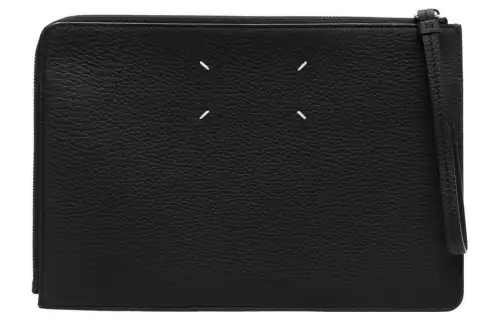 Maison Margiela Grain Leather Clutch Men's Black
