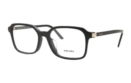 PRADA Acetate Square Eyeglass Frames Unisex Black