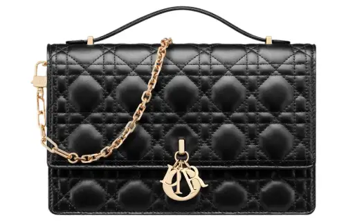 DIOR My Dior Sheepskin Handbag Regular Women's Black