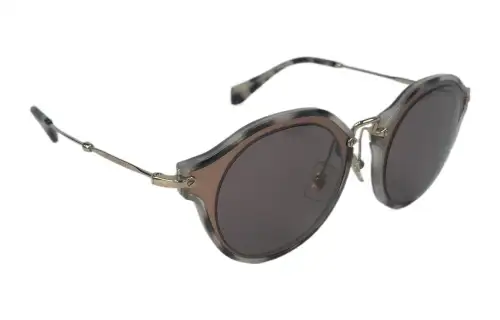 MIU MIU Metal Irregular Shape Sunglasses Women's Gold