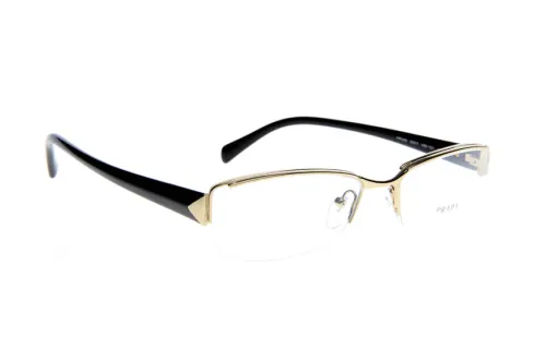 PRADA Acetate Browline Eyeglass Frames Unisex Gold