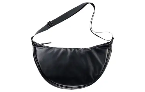 UNIQLO Polyurethane Polyester Shoulder Bag, Crossbody Bag Regular Unisex Black
