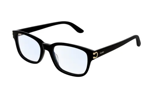 CARTIER Plastic Irregular Shape Eyeglass Frames Men's Black