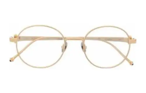 CARTIER Titanium Irregular Shape Eyeglass Frames Women's Gold