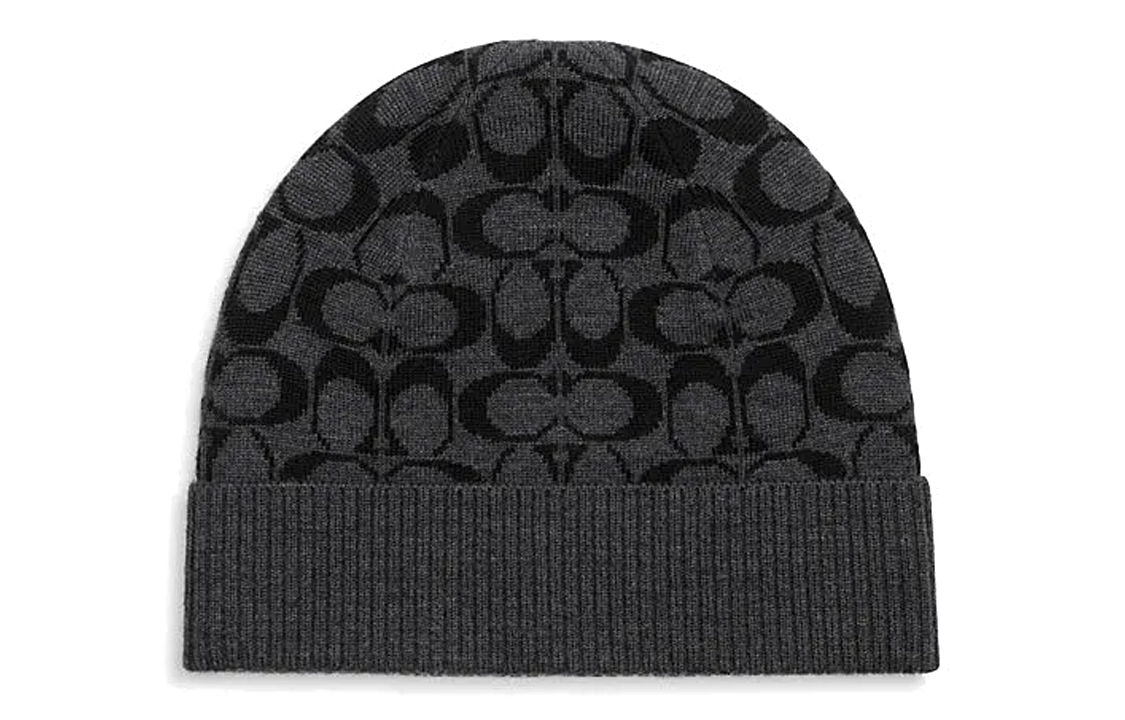 Мужская шапка COACH Beanie (серая)