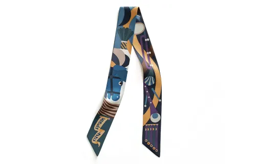 HERMES Parade En Fanfare Scarves Unisex Multicolor