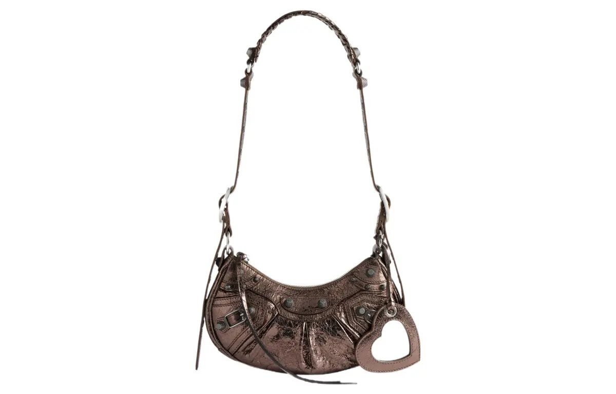 Balenciaga Women's Le Cagole XS Lambskin Shoulder Bag Brown