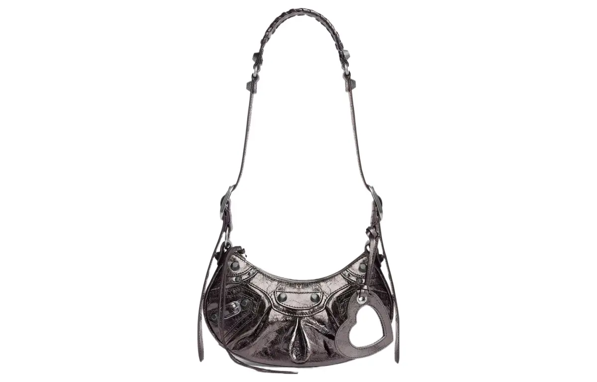 Balenciaga Le Cagole Sheepskin Handbag, Shoulder Bag Mini Women's Dark Gray