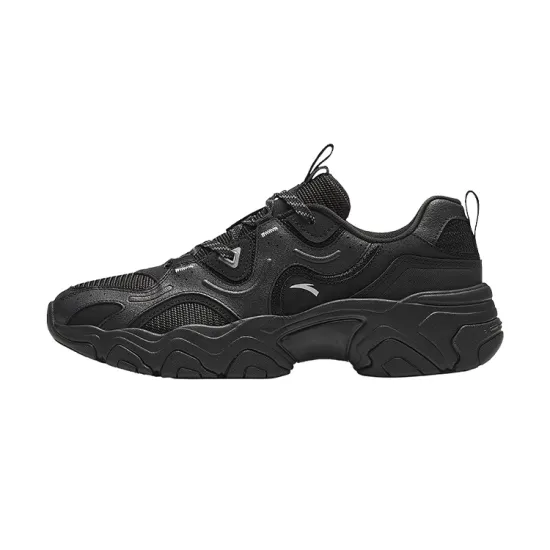 Anta Meteorite Cushioning Anti Slip And Wear Resistant Low Top Chunky Sneakers Men's Black