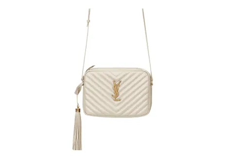 SAINT LAURENT LOU Calfskin Camera Bag, Crossbody Bag, Shoulder Bag Women's Vintage White