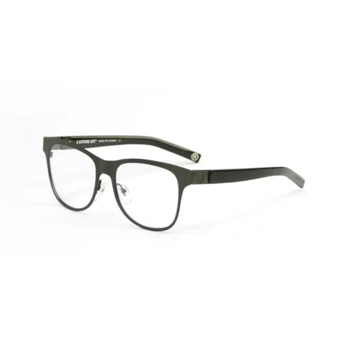 A BATHING APE Stainless Steel Acetate Oval Eyeglass Frames Unisex