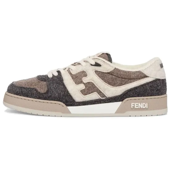 FENDI Skateboard Shoes Men Low-Top Brown