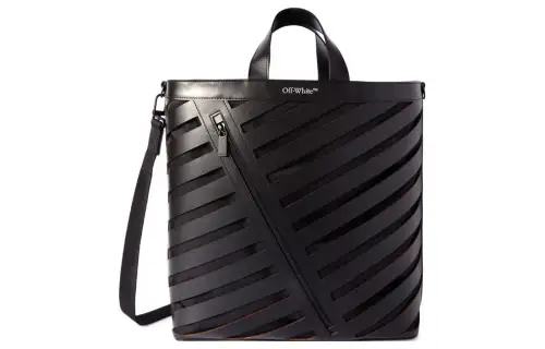 OFF WHITE Diag Cut Out Tote Black