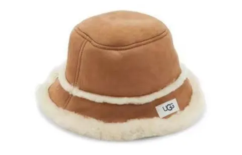 UGG Leather Bucket Hats Unisex Khaki
