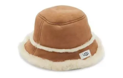 UGG Leather Bucket Hats Unisex Khaki