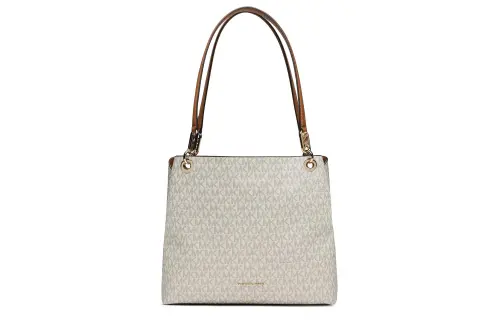 MICHAEL KORS Leather One Shoulder Handbag Women's Ecru/Oak