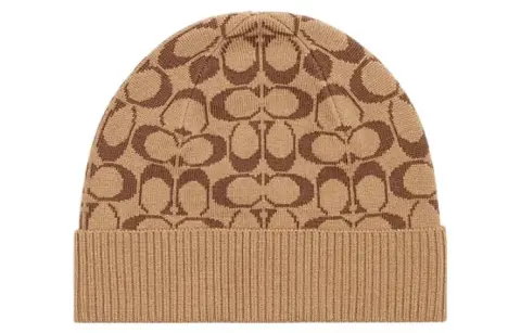 COACH Sheep Wool Beanies Unisex Khaki