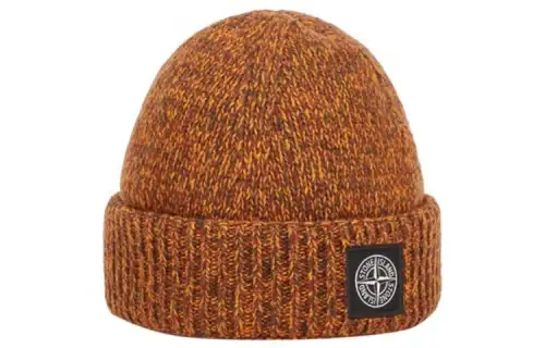 STONE ISLAND Beanies Men's Yellow Rusty