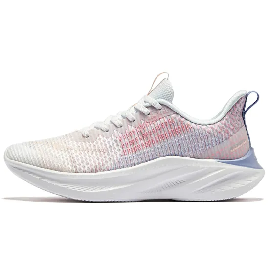 Erke Running Shoes Women's Low-Top True White Crescent Purple