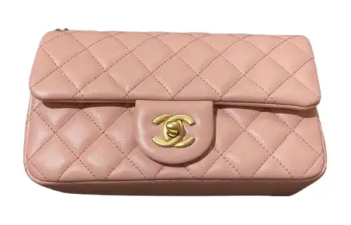 CHANEL Classic Flap CF Sheepskin Chain Bag, Flap Bag, Shoulder Bag, Crossbody Bag Mini Women's Smoke Pink
