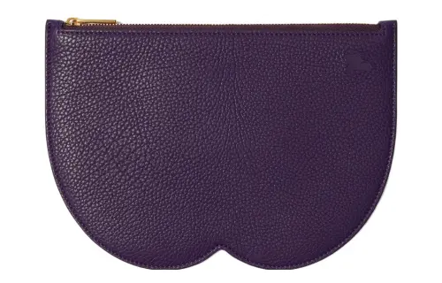 Burberry Calfskin Storage Bag Storage Bag Tubas Women's Ribbon Purple