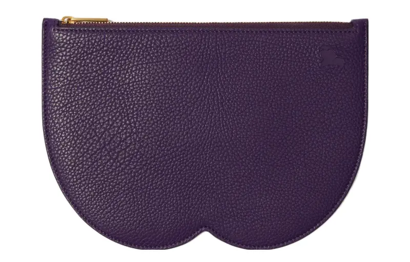 Burberry Calfskin Storage Bag Storage Bag Tubas Women's Ribbon Purple