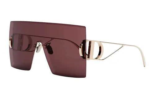 DIOR Acetate Irregular Shape Sunglasses Unisex Gold