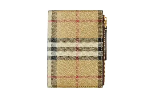 Burberry Polyurethane Wallet Small Women's Archive Beige