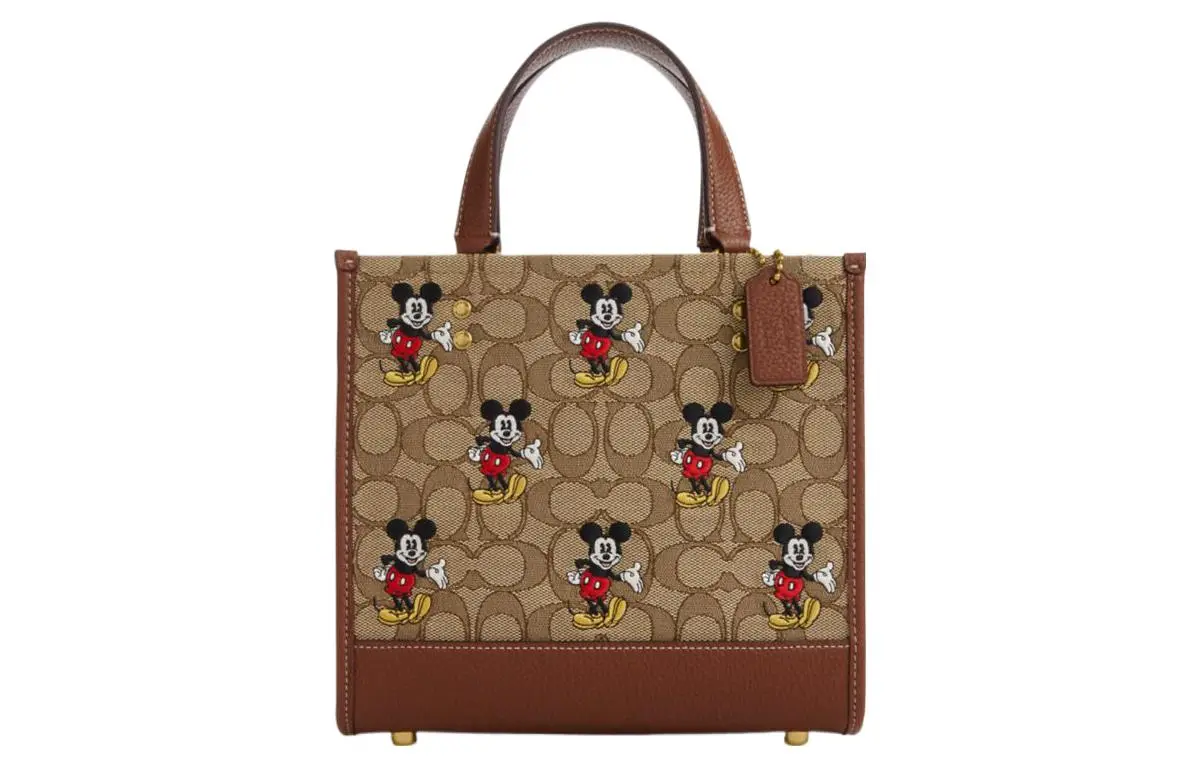 COACH Dempsey Fabric With Leather Sheet Music Bag, Tote Bag, Shopping Bag, Shoulder Bag, Crossbody Bag, Handbag Small
